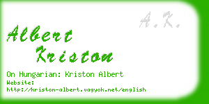 albert kriston business card